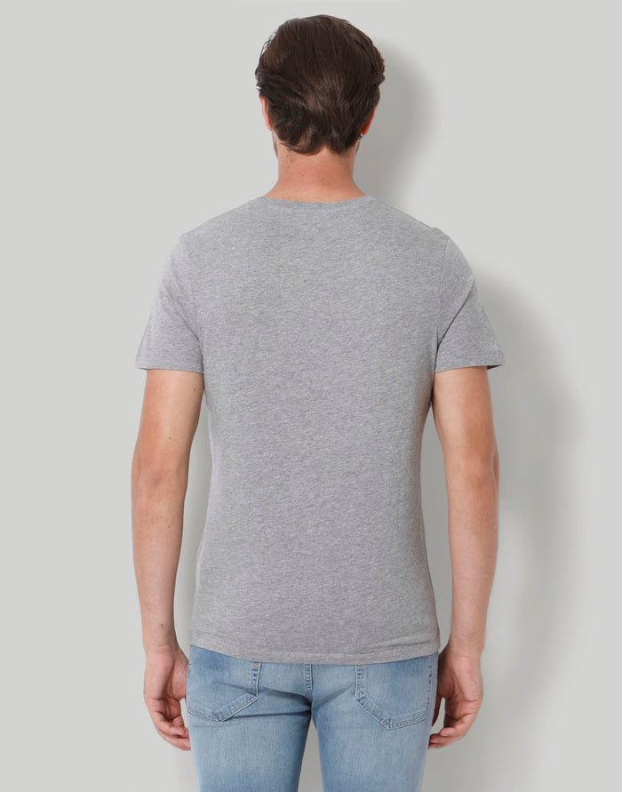 Grey Printed Crew Neck T-Shirt