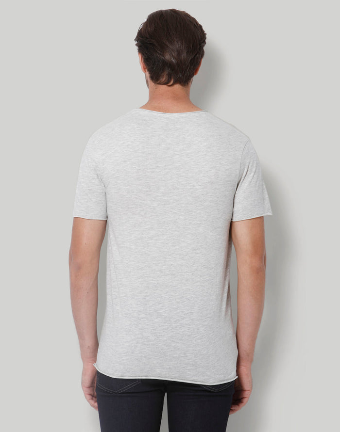Grey Printed Crew Neck T-Shirt