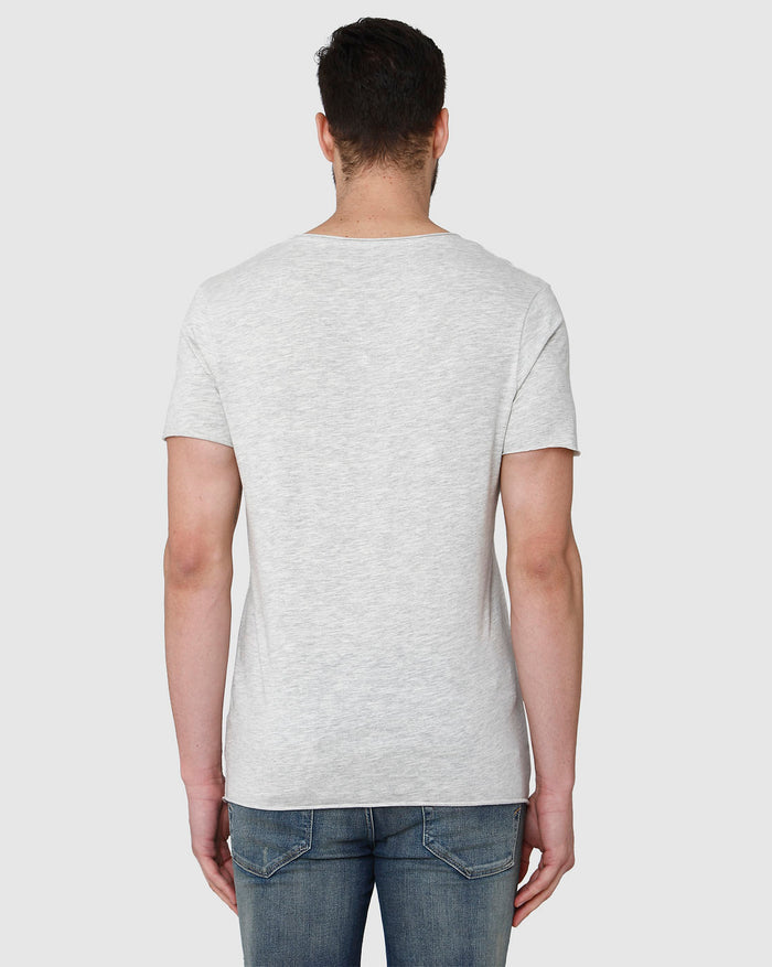 Grey Printed Crew Neck T-Shirt