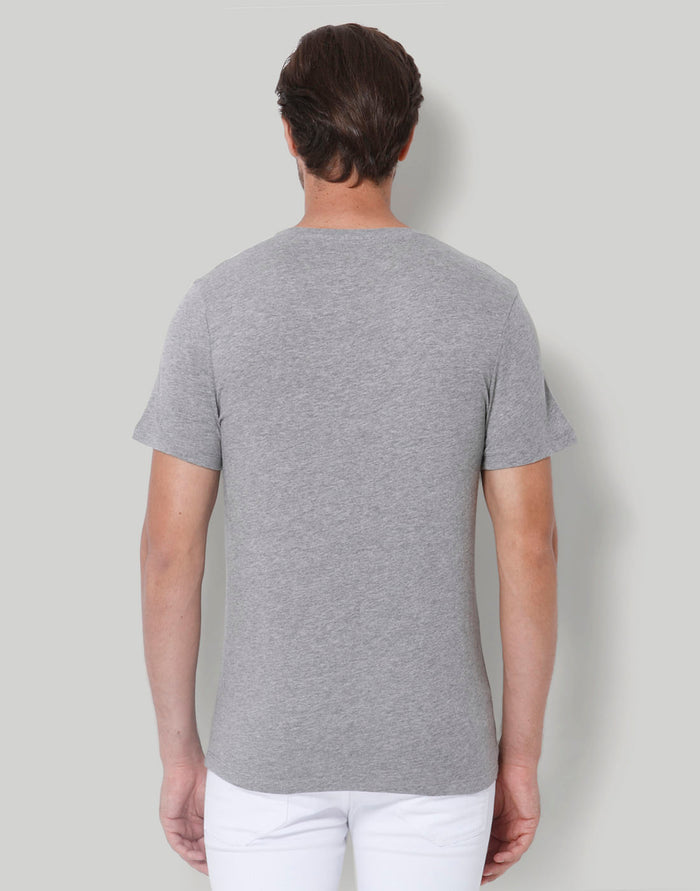 Grey Printed Crew Neck T-Shirt
