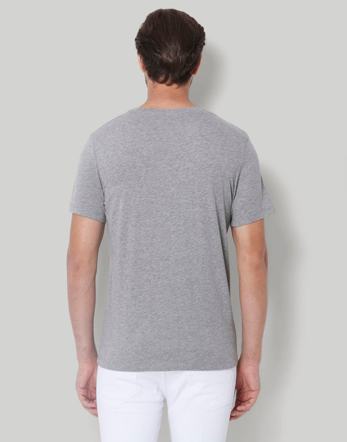 Grey Printed Crew Neck T-Shirt
