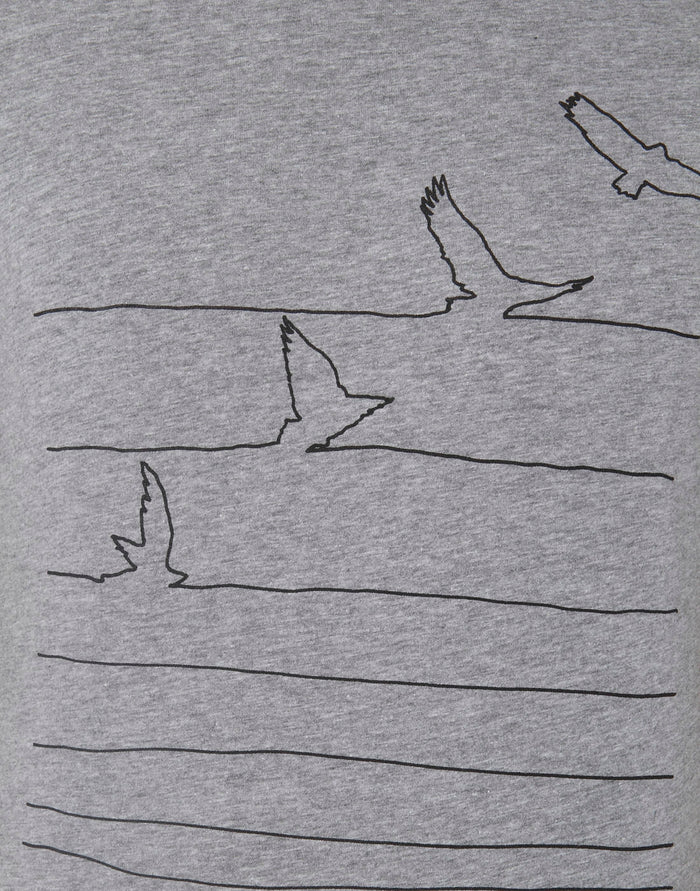 Grey Printed Crew Neck T-Shirt