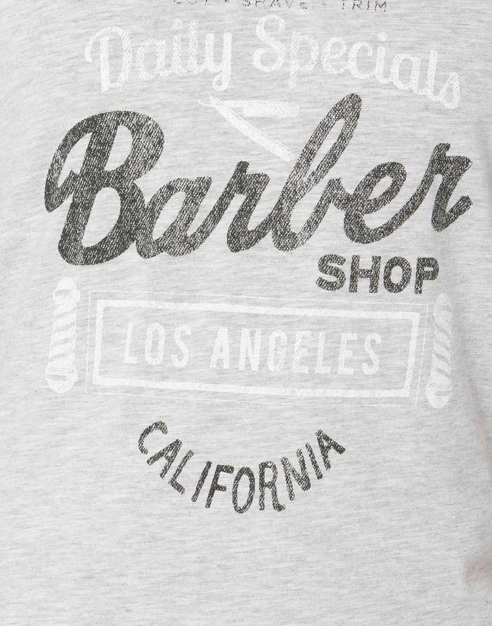 Grey Printed Crew Neck T-Shirt