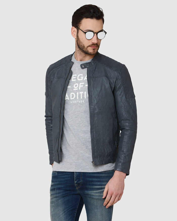 Grey Printed Crew Neck T-Shirt