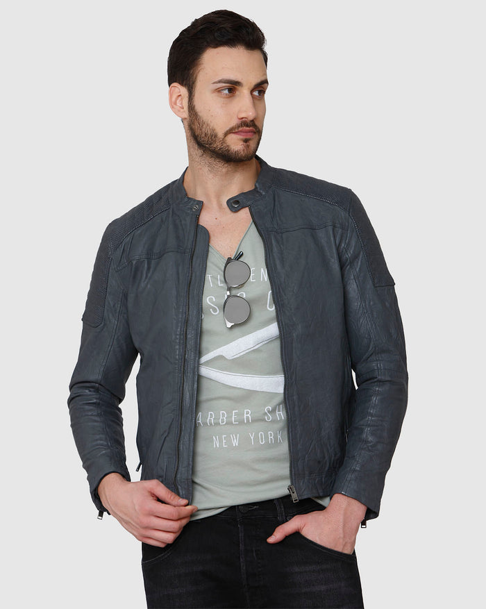 Grey Printed Crew Neck T-Shirt