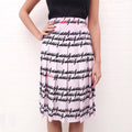 GUCCI SILK OMBRE PLEATED SKIRT WITH CURSIVE LOGO - SIZE 38