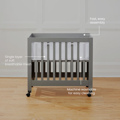 Halo Breathable Mesh Crib Liner for Mini Crib