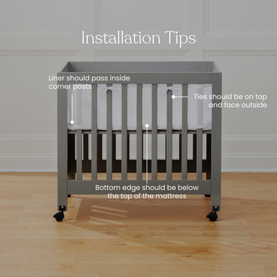 Halo Breathable Mesh Crib Liner for Mini Crib