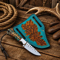 Handcrafted Cowboy Field Knife | Unique Rasp Steel Blade with Pine Cone Handle - RFE Marketing Ventures