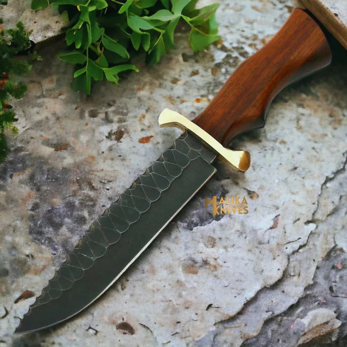 Handforged D2 Steel Bowie Knife with Rosewood Handle - The Perfect Blend of Tradition and Performance - RFE Marketing Ventures