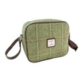 Harris Tweed Almond Mini Bag - Compact Scottish Crossbody Bag - Green Herringbone with Overcheck (COL153) - Heritage Of Scotland -