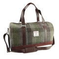 Harris Tweed Clyde Weekend Bag – Spacious Wool Travel Holdall - Green Patchwork (COL016)