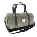 Harris Tweed Clyde Weekend Bag – Spacious Wool Travel Holdall - Mink with Black Overcheck (COL031)