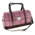 Harris Tweed Clyde Weekend Bag – Spacious Wool Travel Holdall - Pink Check (COL103)