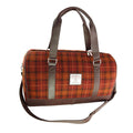 Harris Tweed Clyde Weekend Bag – Spacious Wool Travel Holdall - Rust with Orange Overcheck (COL117)