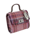 Harris Tweed Nochty Really Wee Bag - Mini Tartan Handbag - Pink/Burgundy Check (COL154) - Heritage Of Scotland -