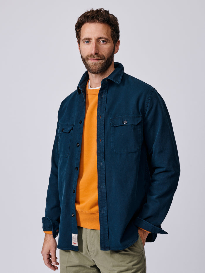 Aubin Navy Henderson Canvas Overshirt | Overshirt