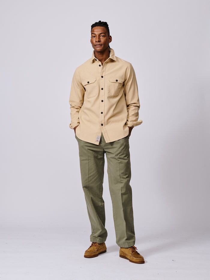 Aubin Sand Henderson Canvas Overshirt | Overshirt