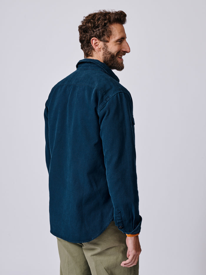 Aubin Navy Henderson Canvas Overshirt | Overshirt