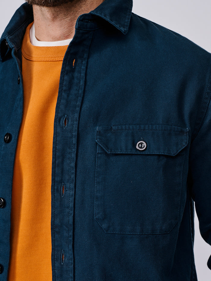 Aubin Navy Henderson Canvas Overshirt | Overshirt