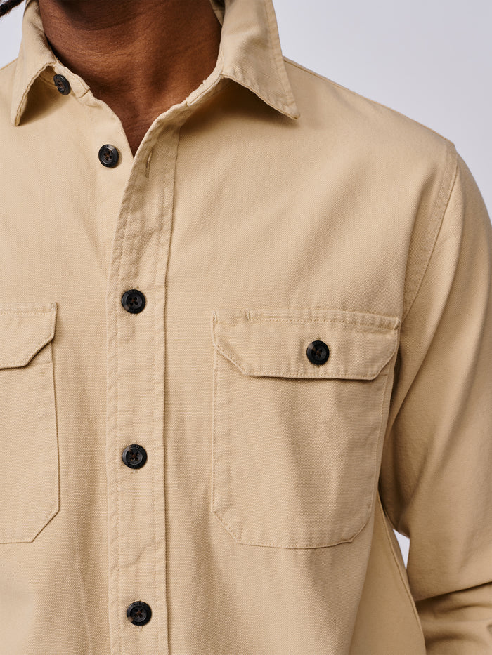 Aubin Sand Henderson Canvas Overshirt | Overshirt