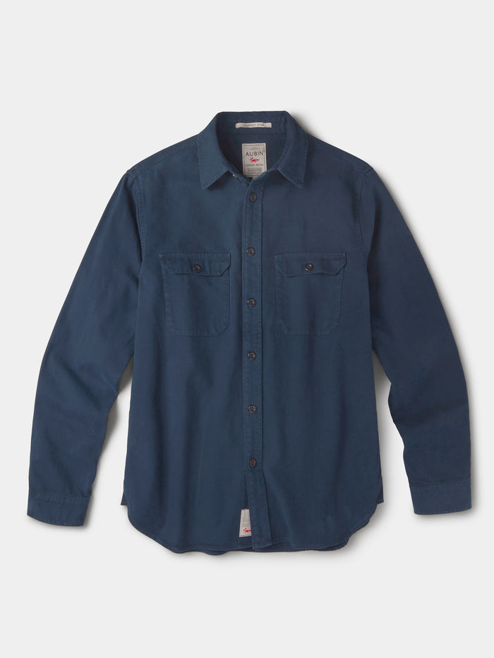 Aubin Navy Henderson Canvas Overshirt | Overshirt