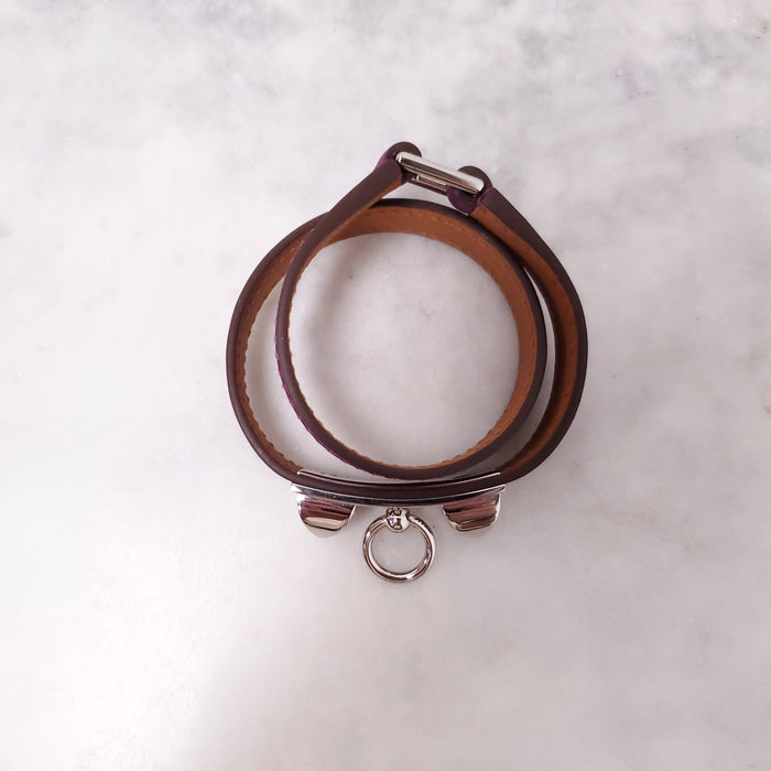 HERMÈS PURPLE 'CHAMONIX RIVALE DOUBLE TOUR' BRACELET - SIZE XS