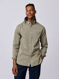 Aubin Pale Khaki Hessle Button Down Shirt | Oxford Shirt