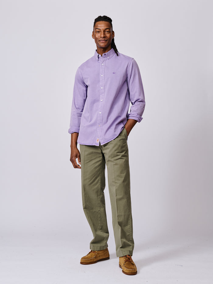 Aubin Lilac Hessle Button Down Shirt | Oxford Shirt