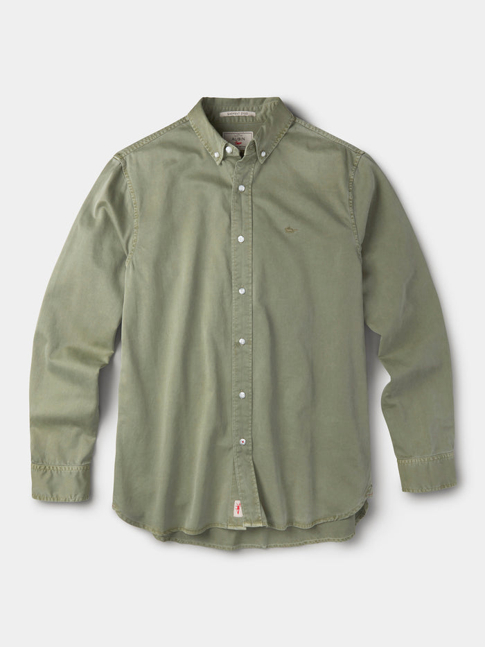Aubin Pale Khaki Hessle Button Down Shirt | Oxford Shirt