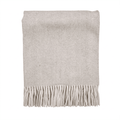 Highland Herringbone Wool Blend Throw Blanket with Tasselled Fringe - GREY MEDIUM - Heritage Of Scotland -