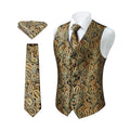 Paisley Vest Tie Handkerchief Set - GOLD