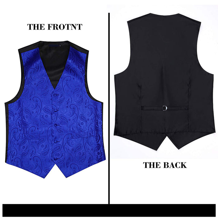Paisley Vest Tie Handkerchief Set Rolay Blue
