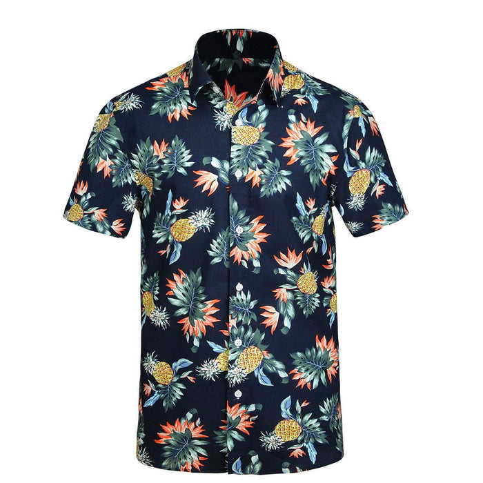 Funky Hawaiian Shirts with Pocket - NAVY BLUE