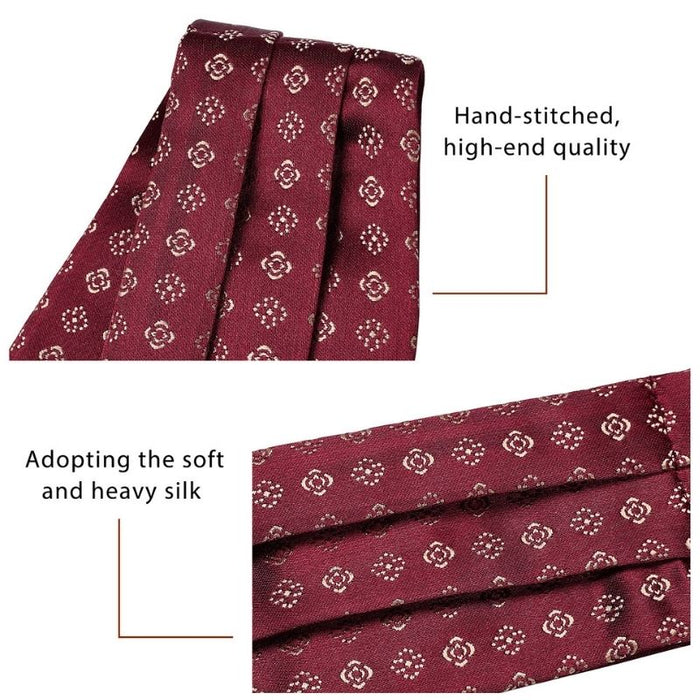 Floral Paisley Ascot Cravat Scarf - 01 NAVY BLUE