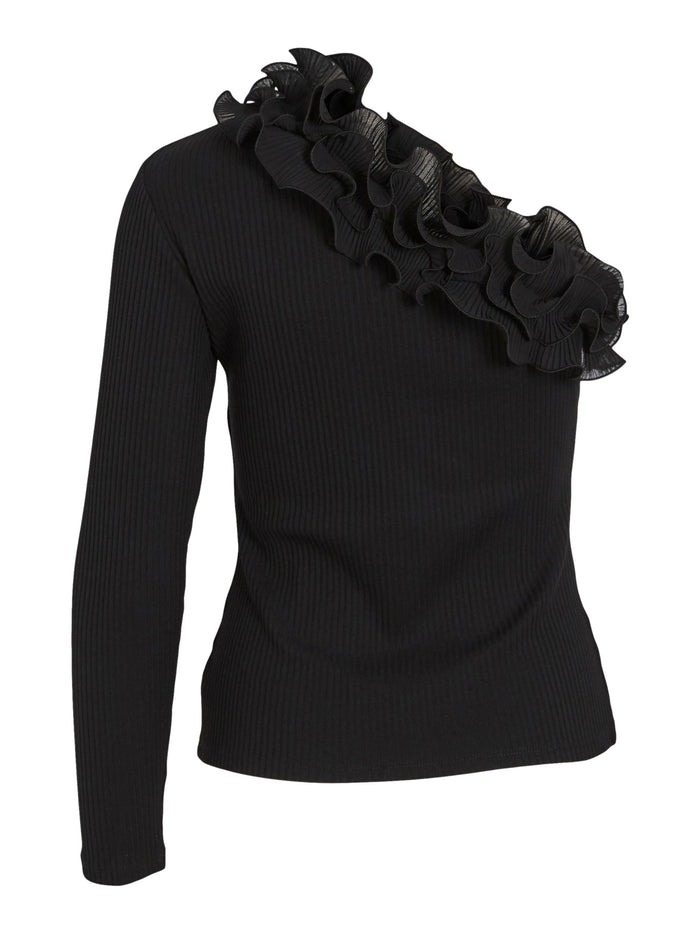 IMIA ONE SHOULDER TOP (BLACK)
