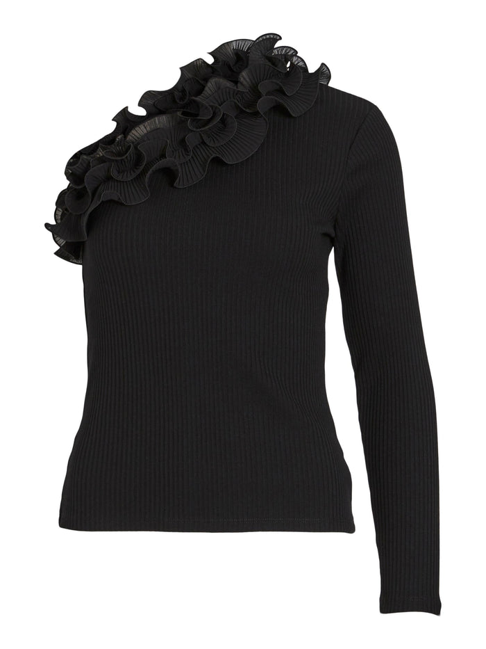 IMIA ONE SHOULDER TOP (BLACK)