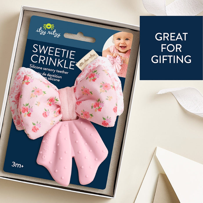 Itzy Ritzy Bow Sweetie Crinkle Sensory Teether