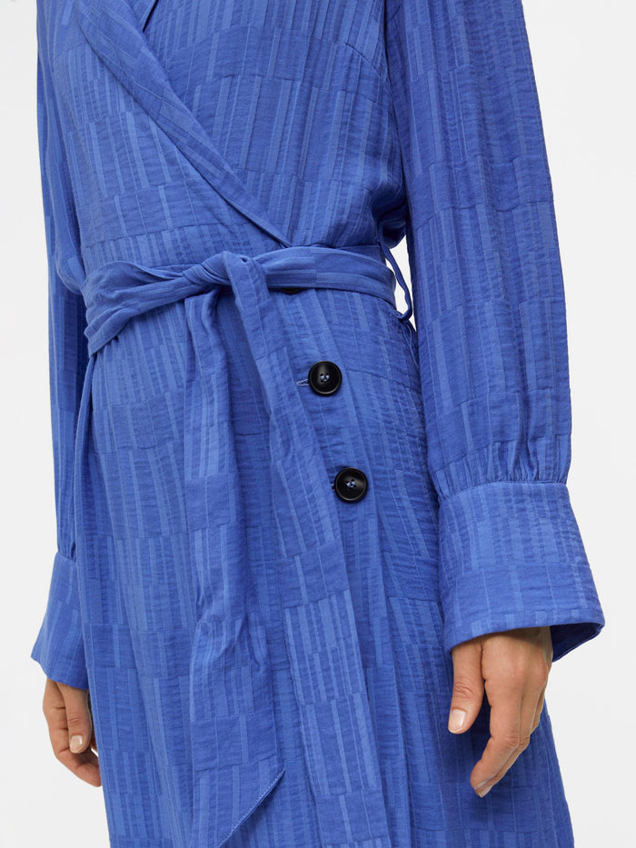 JANINE L/S MIDI WRAP DRESS (AMPARO BLUE)
