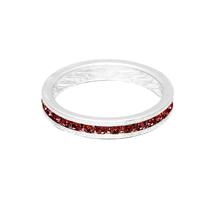 January (Garnet) White Gold Ring | Size 6
