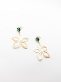 Jasmine Teal Earrings in Gold