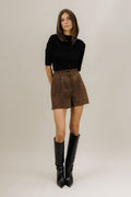 Urban Pioneers Female Jayla Suede Shorts SHORTS CHOCOLATE BROWN
