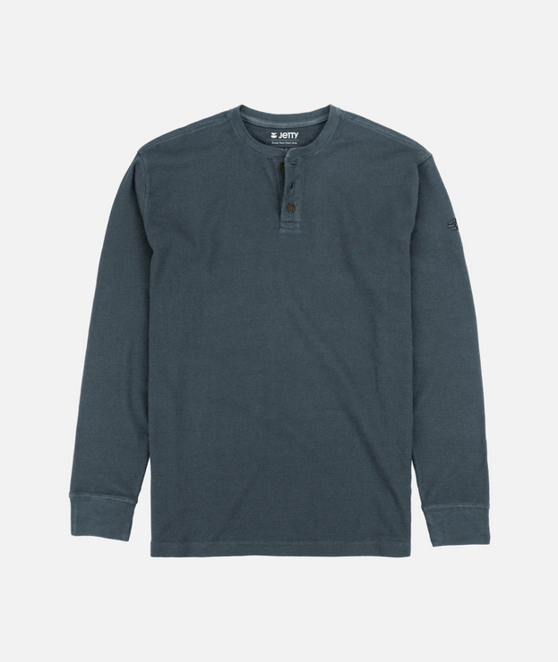 JETTY MENS SEABED WAFFLE HENLEY LONG SLEEVE SHIRT 26