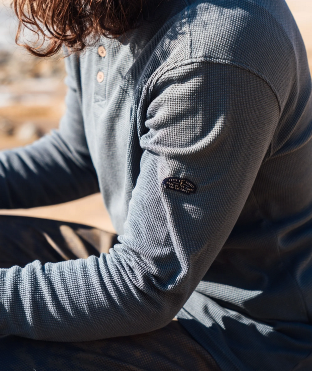 JETTY MENS SEABED WAFFLE HENLEY LONG SLEEVE SHIRT 26