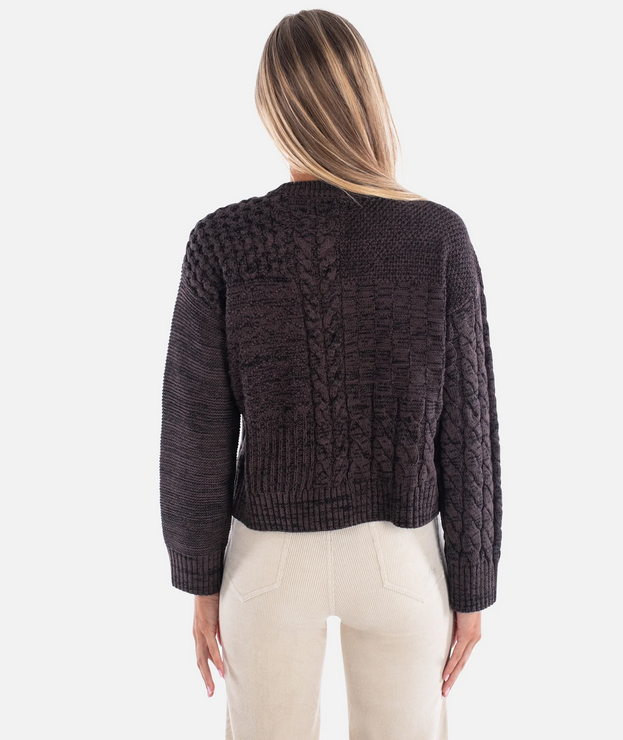 JETTY WOMENS QUINCY PATCHWORK CARDIGAN SWEATER 26