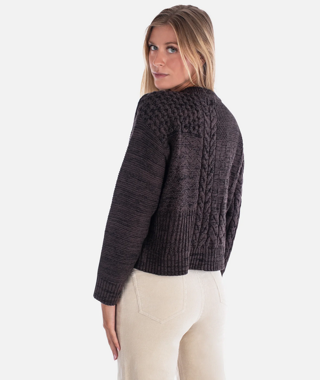 JETTY WOMENS QUINCY PATCHWORK CARDIGAN SWEATER 26