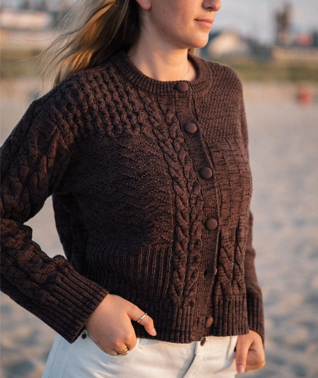 JETTY WOMENS QUINCY PATCHWORK CARDIGAN SWEATER 26