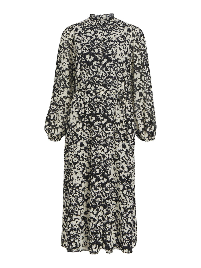 JILL ZIP NECK MAXI DRESS (SANDSHELL/BLACK)