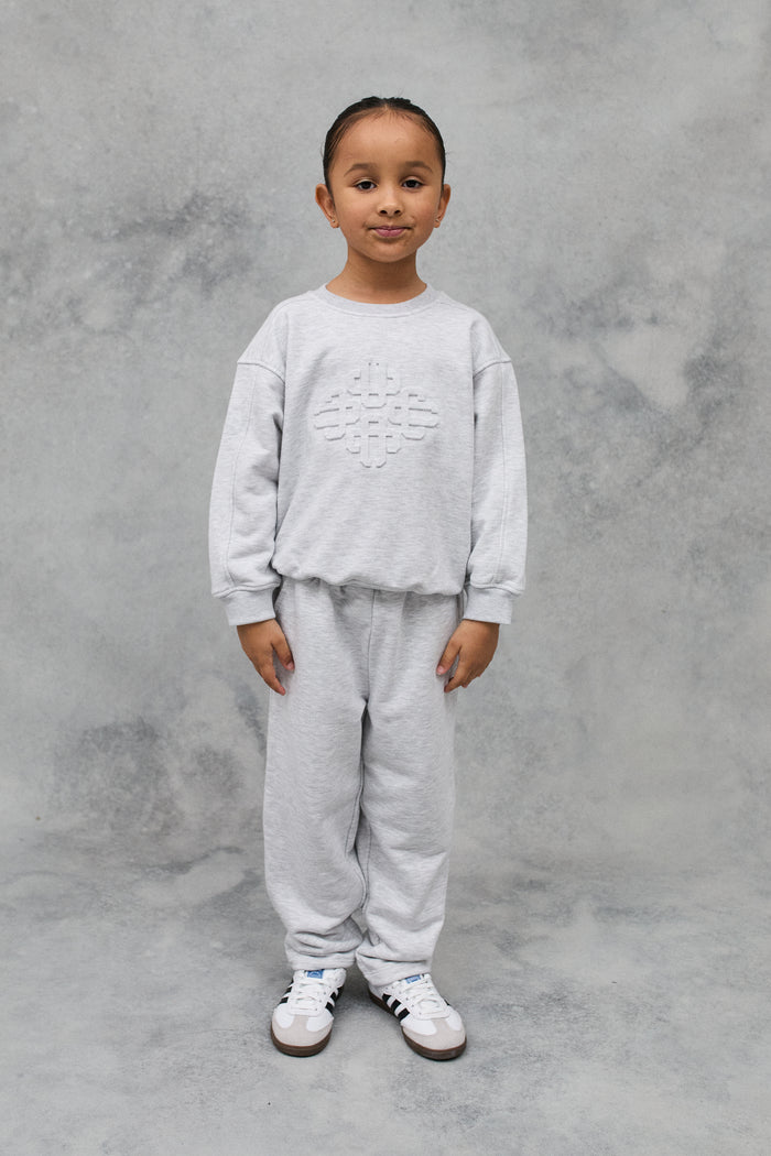 JNR RELAXED STRAIGHT LEG JOGGERS - GREY MARL