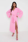Josephine Knot Drape Midaxi Dress (Pink)